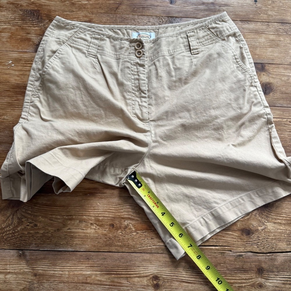 Talbots Tan Y2K Khaki Cotton Stretch Bermuda Chino Walking 7" Shorts WM's 10 EUC - Picture 9 of 9